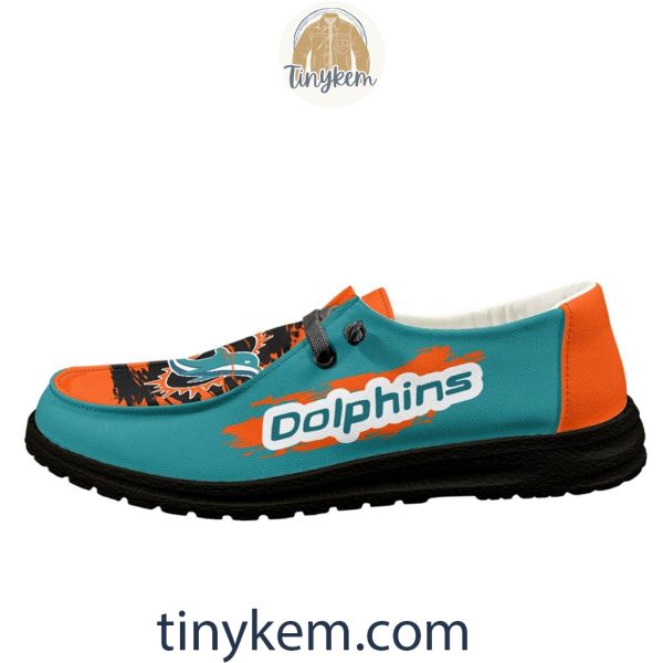 Miami Dolphins Dude Canvas Loafer Shoes