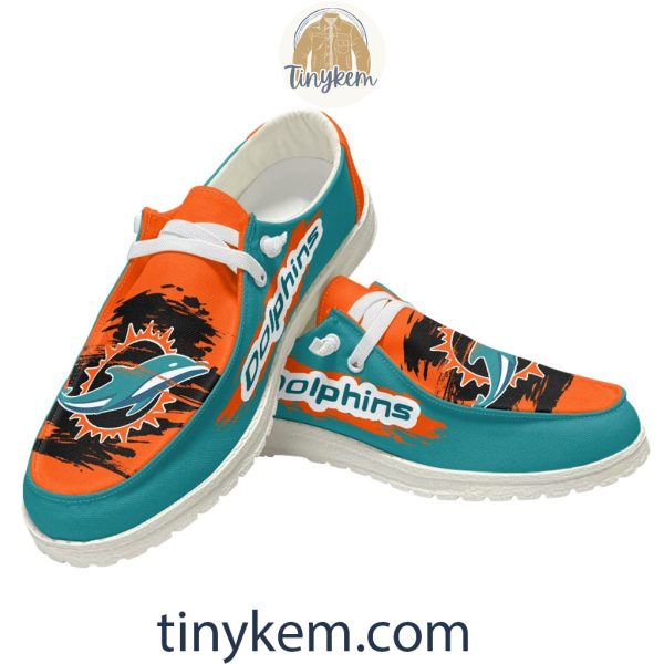 Miami Dolphins Dude Canvas Loafer Shoes