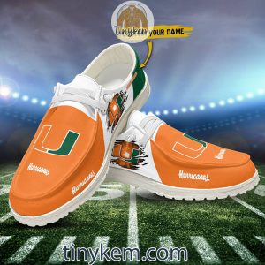 Miami Hurricanes Customized Canvas Loafer Dude Shoes2B8 LAywB