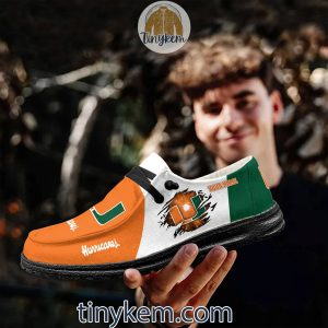 Miami Hurricanes Customized Canvas Loafer Dude Shoes2B9 i6IpW