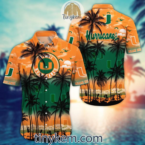 Miami Hurricanes Summer Coconut Hawaiian Shirt