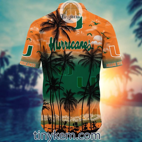 Miami Hurricanes Summer Coconut Hawaiian Shirt