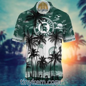 Michigan State Spartans Summer Coconut Hawaiian Shirt2B2 nHHbm