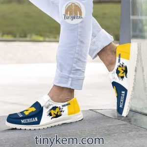 Michigan Wolverines Customized Canvas Loafer Dude Shoes2B2 3pQ2q