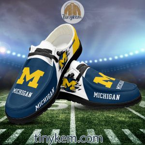 Michigan Wolverines Customized Canvas Loafer Dude Shoes2B6 nZIWP
