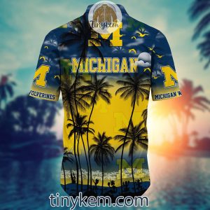 Michigan Wolverines Summer Coconut Hawaiian Shirt2B3 CF9Db