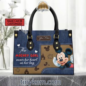 Mickey Girl Customized Leather Handbag