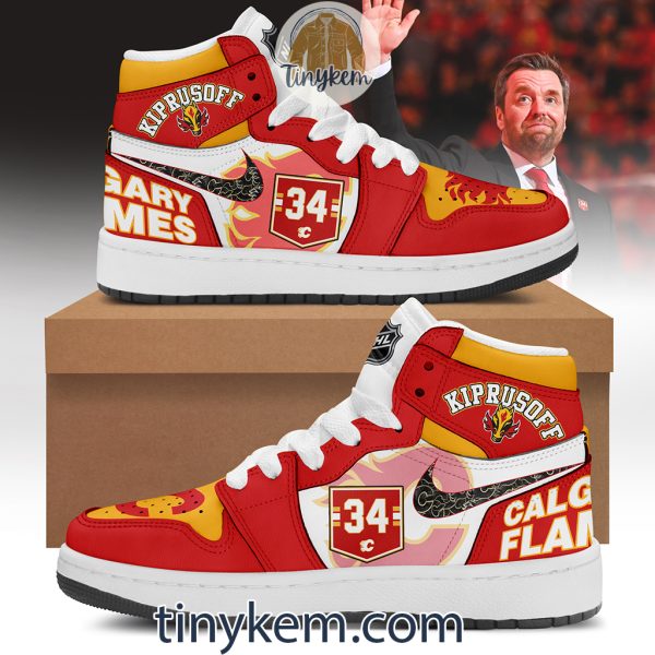 Miikka Kiprusoff Calgary Flames Air Jordan 1 High Top Shoes