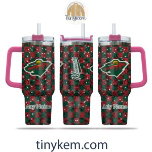 Minnesota Wild Customized 40oz Tumbler With Plaid Design2B5 pOYKI