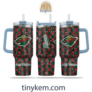 Minnesota Wild Customized 40oz Tumbler With Plaid Design2B6 m1y1h