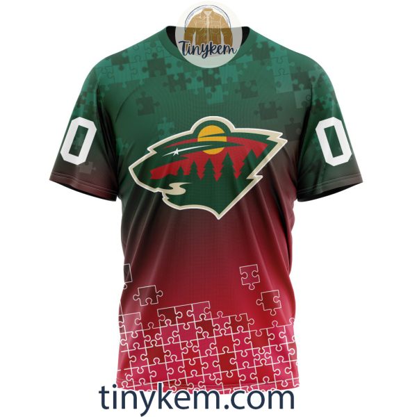 Minnesota Wild Customized Tshirt, Hoodie With Autism Awareness 2024 Design