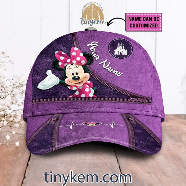 Minnie Mouse Customized Classic Cap With Zip Line Design