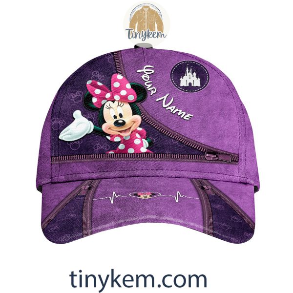 Minnie Mouse Customized Classic Cap With Zip Line Design