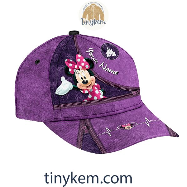 Minnie Mouse Customized Classic Cap With Zip Line Design