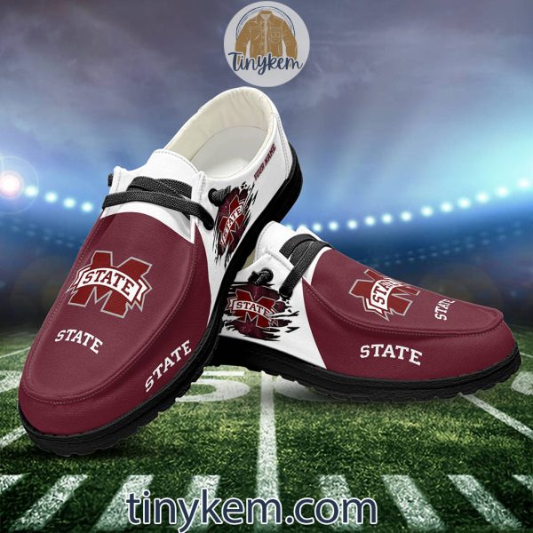 Mississippi State Bulldogs Customized Canvas Loafer Dude Shoes
