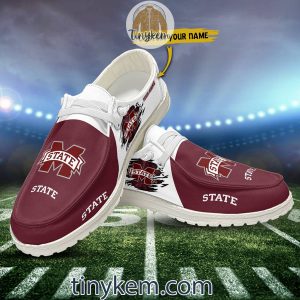 Mississippi State Bulldogs Customized Canvas Loafer Dude Shoes2B8 FFH1A
