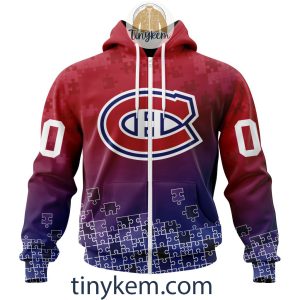 Montreal Canadiens Customized Tshirt Hoodie With Autism Awareness 2024 Design2B2 3wMGB