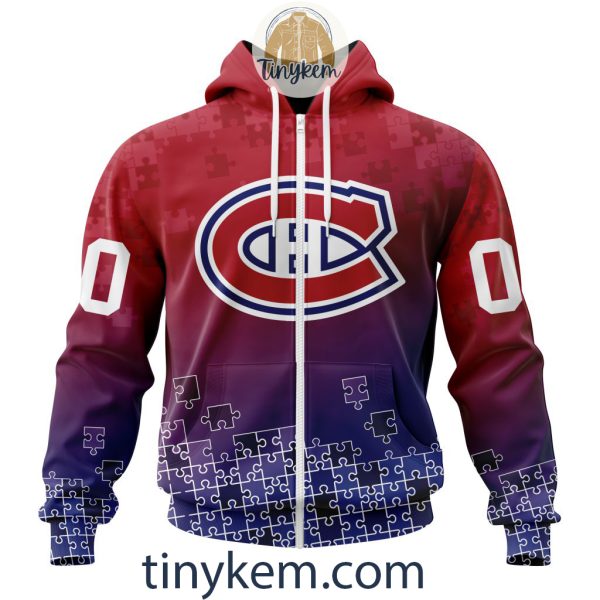 Montreal Canadiens Customized Tshirt, Hoodie With Autism Awareness 2024 Design