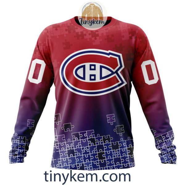 Montreal Canadiens Customized Tshirt, Hoodie With Autism Awareness 2024 Design