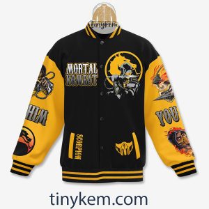 Mortal Kombat Scorpion Baseball Jacket: Get Over Here Flawless Victory