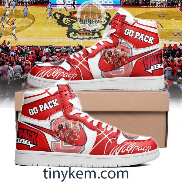 NC State Wolfpack Basketball Air Jordan 1 High Top Shoes