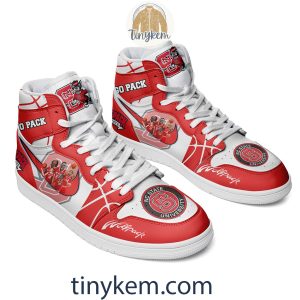 NC State Wolfpack Basketball Air Jordan 1 High Top Shoes