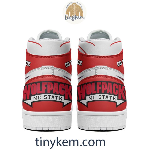 NC State Wolfpack Basketball Air Jordan 1 High Top Shoes