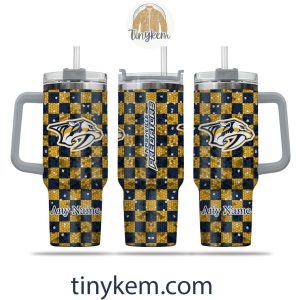 Nashville Predators Customized 40oz Tumbler With Plaid Design2B3 EQpKN