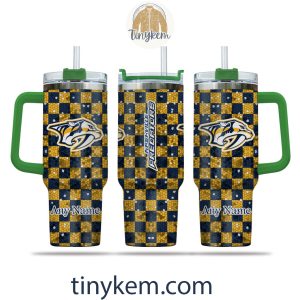 Nashville Predators Customized 40oz Tumbler With Plaid Design2B4 rFz0h