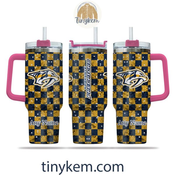 Nashville Predators Customized 40oz Tumbler With Plaid Design