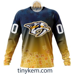 Nashville Predators Customized Tshirt Hoodie With Autism Awareness 2024 Design2B4 7NBrv
