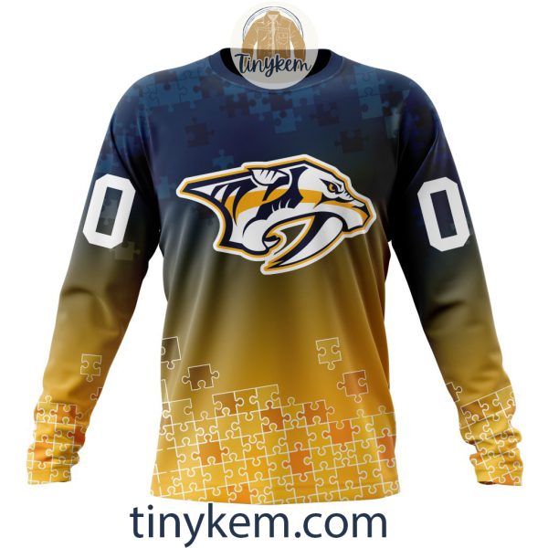 Nashville Predators Customized Tshirt, Hoodie With Autism Awareness 2024 Design