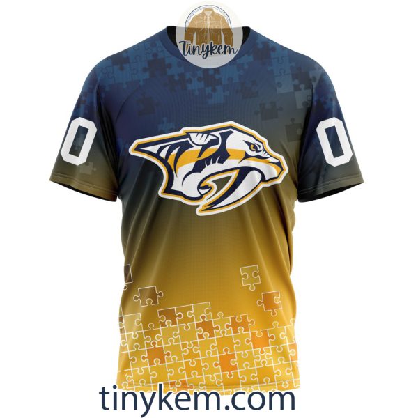 Nashville Predators Customized Tshirt, Hoodie With Autism Awareness 2024 Design