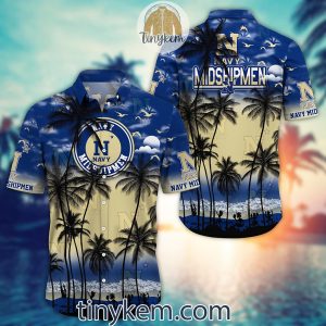 Navy Midshipmen Summer Coconut Hawaiian Shirt