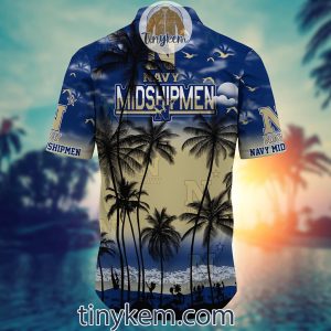 Navy Midshipmen Summer Coconut Hawaiian Shirt2B3 9iGt5
