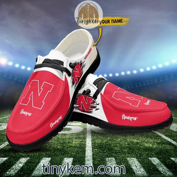 Nebraska Cornhuskers Customized Canvas Loafer Dude Shoes