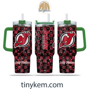 New Jersey Devils Customized 40oz Tumbler With Plaid Design2B4 eqev4