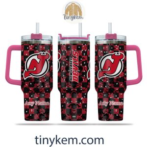 New Jersey Devils Customized 40oz Tumbler With Plaid Design2B5 oCx5r