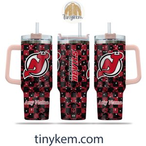 New Jersey Devils Customized 40oz Tumbler With Plaid Design2B7 Oa9Je