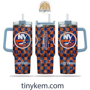 New York Islanders Customized 40oz Tumbler With Plaid Design2B6 vYGK6