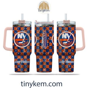 New York Islanders Customized 40oz Tumbler With Plaid Design2B7 pFwtn