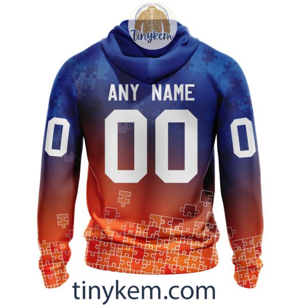 New York Islanders Customized Tshirt, Hoodie With Autism Awareness 2024 Design