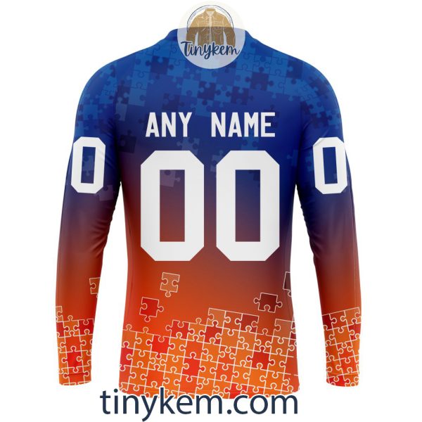 New York Islanders Customized Tshirt, Hoodie With Autism Awareness 2024 Design