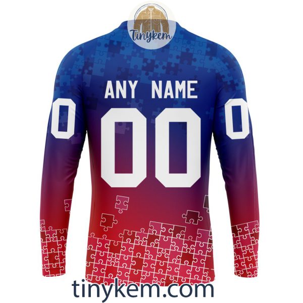 New York Rangers Customized Tshirt, Hoodie With Autism Awareness 2024 Design