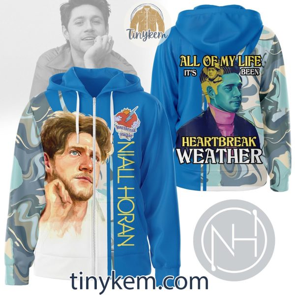 Niall Horan Zipper Hoodie: All Of My Life Its Been Heartbreak Weather