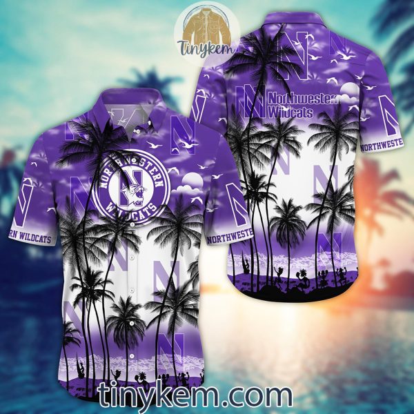 Northwestern Wildcats Summer Coconut Hawaiian Shirt