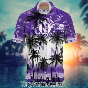 Northwestern Wildcats Summer Coconut Hawaiian Shirt2B2 SCaBv