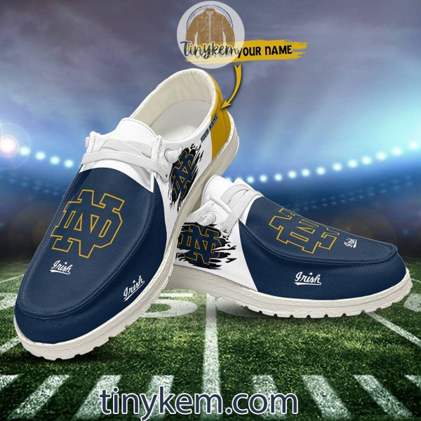 Notre Dame Fighting Irish Customized Canvas Loafer Dude Shoes