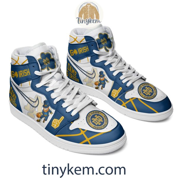 Notre Dame Fighting Irish Mascot Air Jordan 1 High Top Shoes