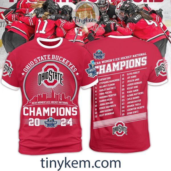 Ohio State Buckeyes Champions NCAA Women’s Hockey 2024 Tshirt, Hoodie